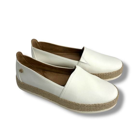 Giani Bernini Slip On Esapdrille Flats Size 8 White Loafers Boho Faux Leather - Picture 3 of 10